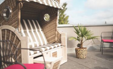 Strandkorb auf der Dachterrasse in der Flakowski Residenz