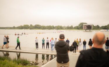 Hautnahes Publikum und FotografInnen bei den Deutschen Kanumeisterschaften