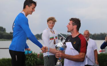 Siegerehrung der Männer-Jugend bei den Deutschen Kanumeisterschaften